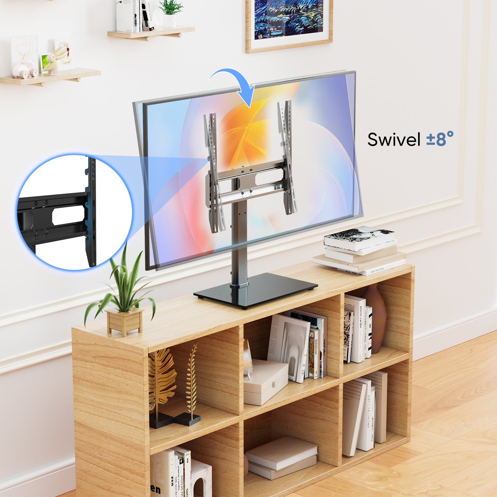 Universal Rotating Tv Stand, 3 Height Adjustable