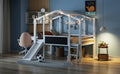 Twin Size Loft Bed With Ladder And Slide, House