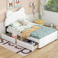 Twin Size Upholstered Platform Bed with Cartoon Ears box spring not