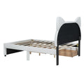 Full Size Upholstered Platform Bed with Cartoon Ears box spring not