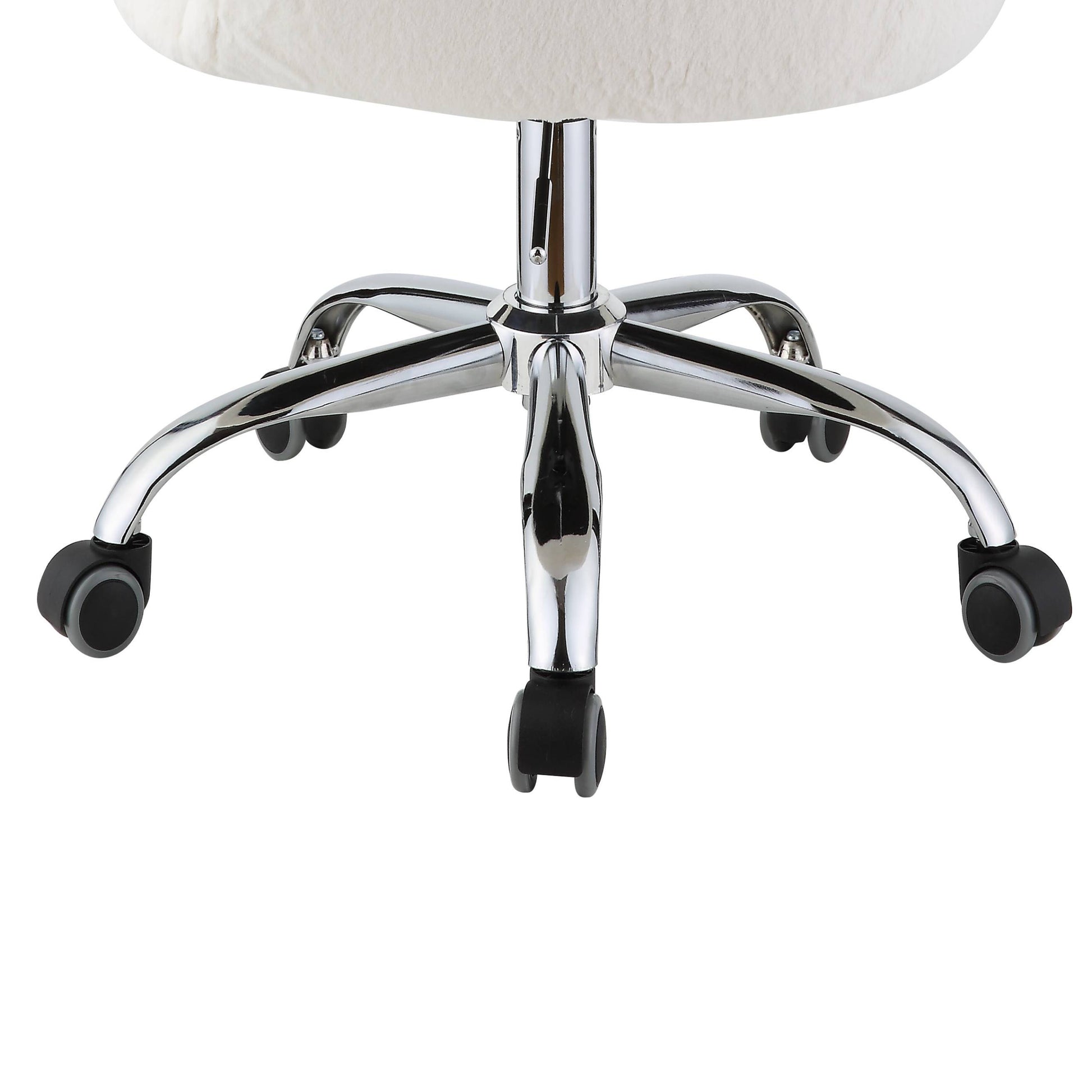 White And Chrome Adjustable Barrel Office Chair -