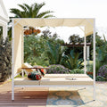 Outdoor Patio Sunbed Daybed With Cushions,