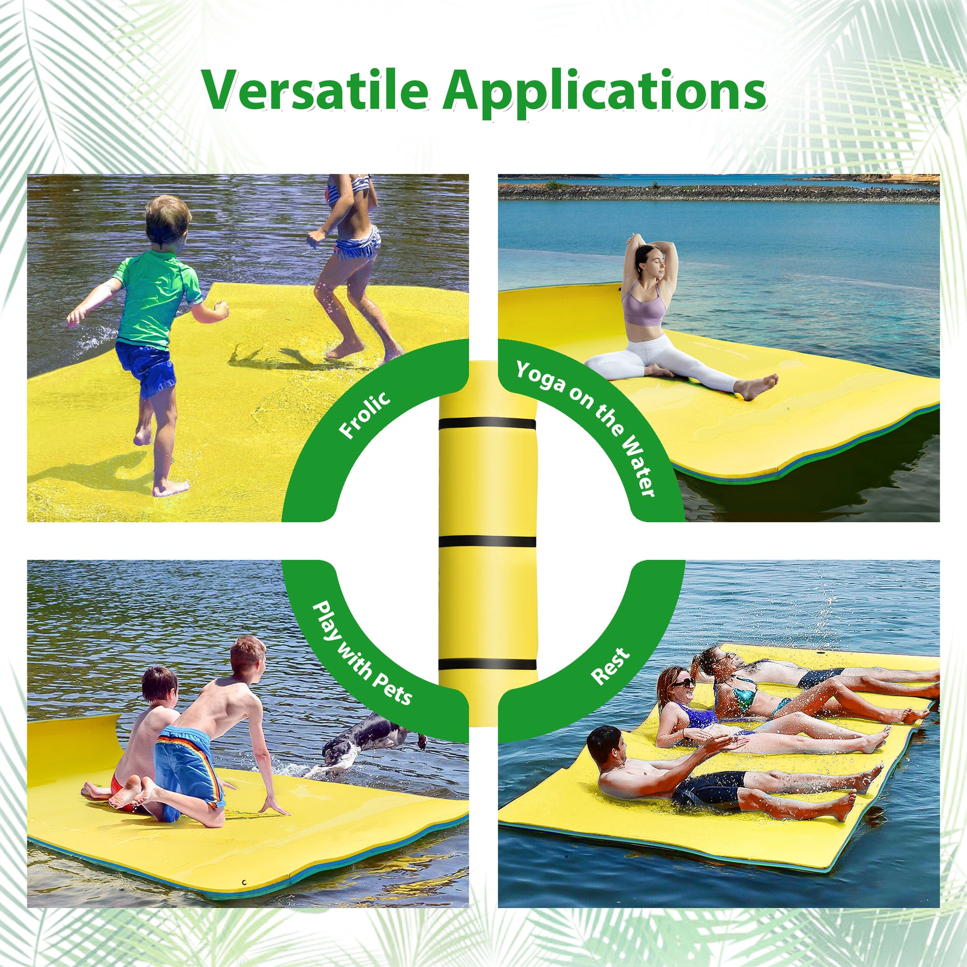 18*6Ft Floating Water Pad Mat, 3 Layer Tear