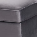 Grey Rectangle Ottoman - Grey Velvet Wood Primary