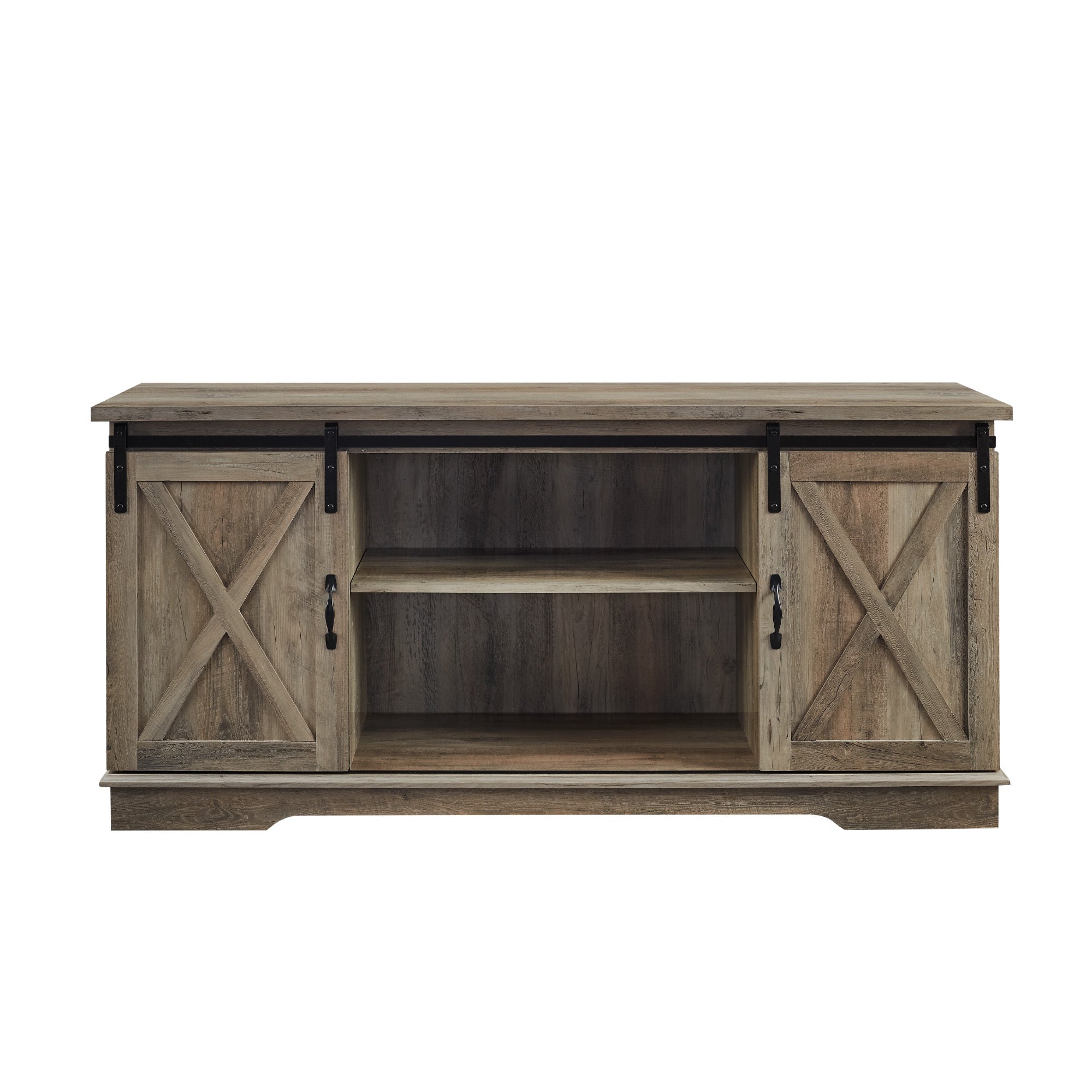 Farmhouse Sliding X Barn Door 58" Tv Stand For