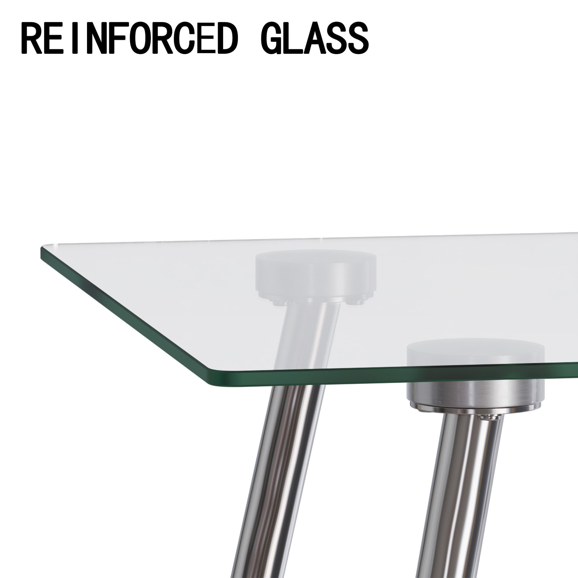 51 Inch Glass Dining Table Set For 4, Dining