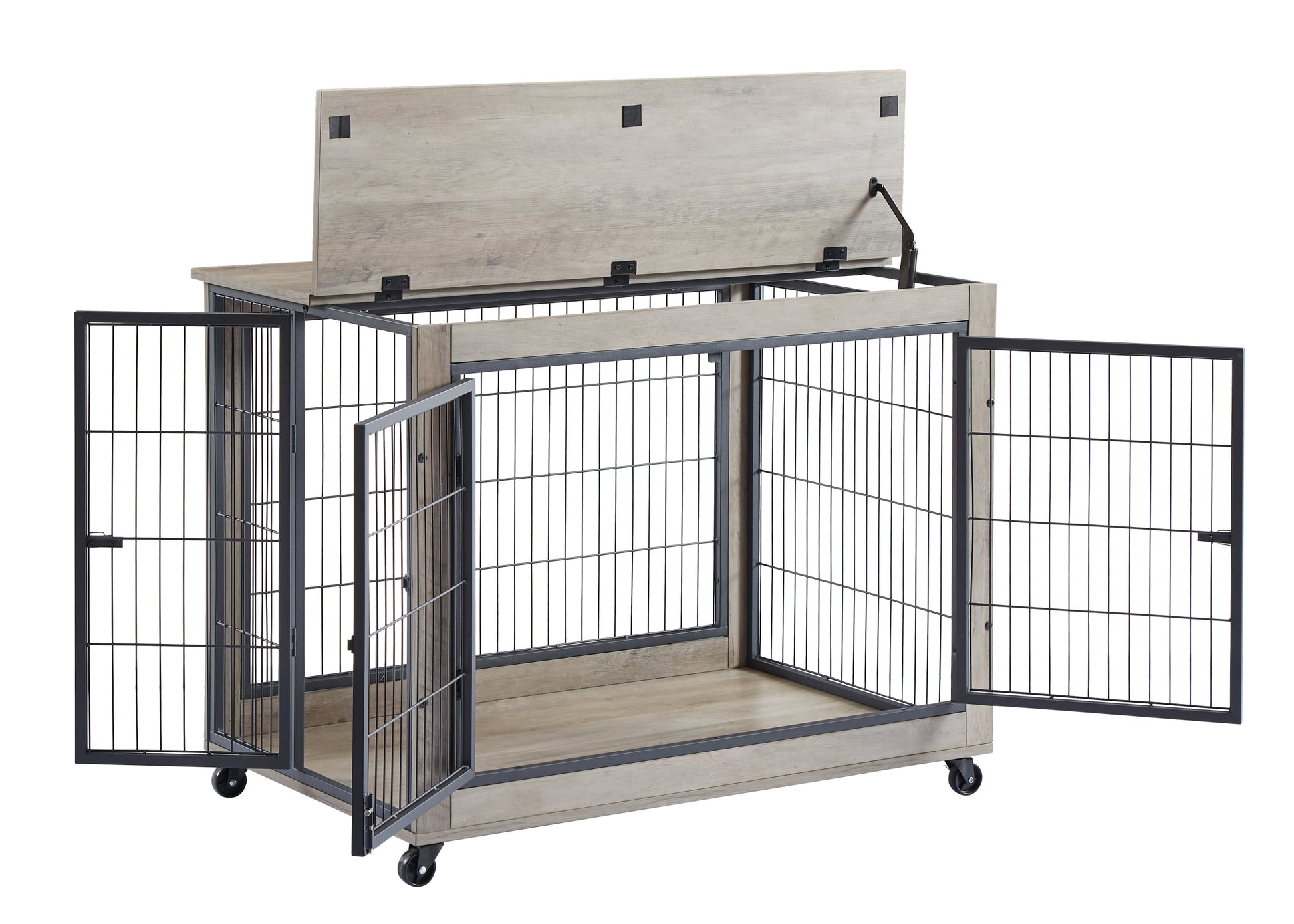 Furniture Style Dog Crate Side Table On Wheels