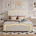 Twin Size Upholstered Platform Bed With Curve