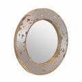 Mango Wood Aluminium Fitted Round Mirror