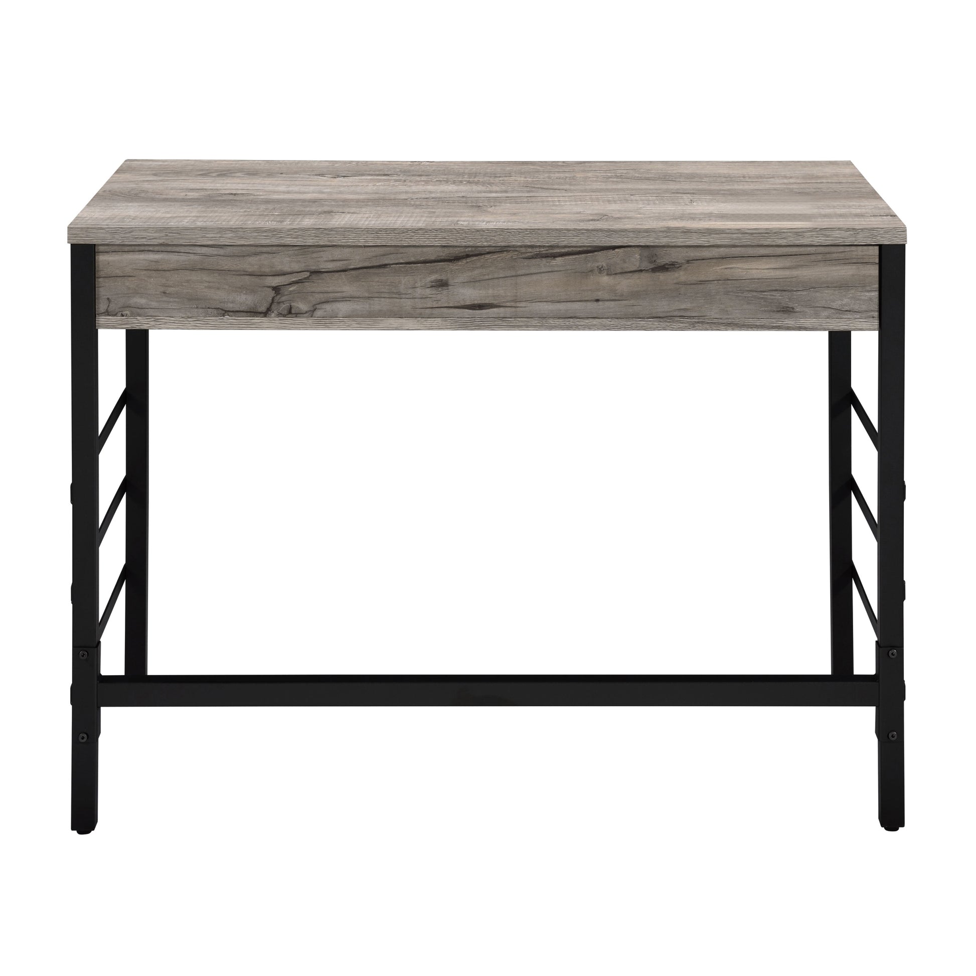 Light Weathered Oak And Black Writing Desk With 2