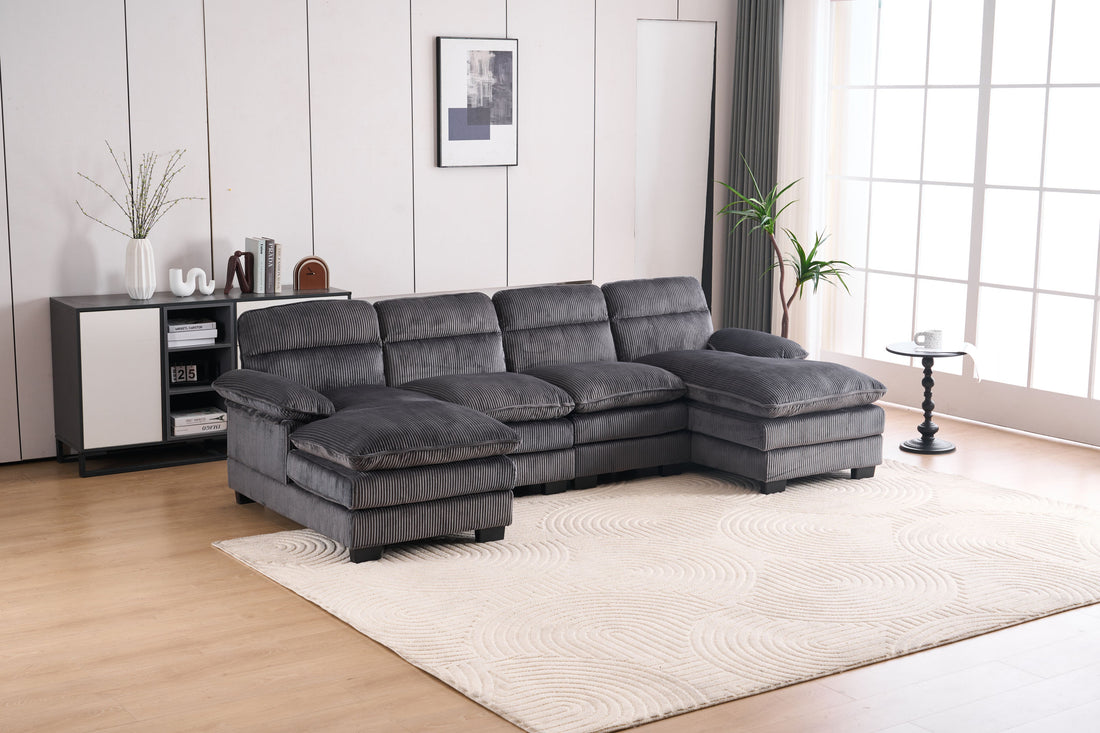 U Shaped Profile Sofa, Including Two Single Seats