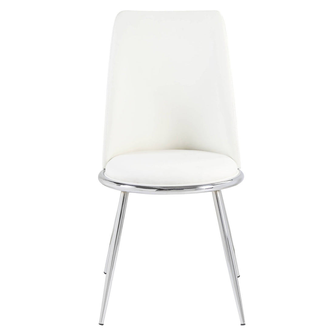 White And Chrome Tight Back Side Chairs Set Of 2