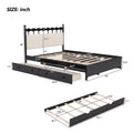 Queen Size Wooden Storage Platform Bed, With 2