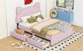 Full Size Upholstered Platform Bed with Cartoon Ears box spring not