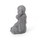 Harrod Outdoor Monk Statue, Stone Gray stone gray-magnesium oxide