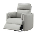 Sagen Glider Recliner W Swivel, Gray Leather Aire