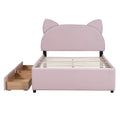 Full Size Upholstered Platform Bed with Cartoon Ears box spring not