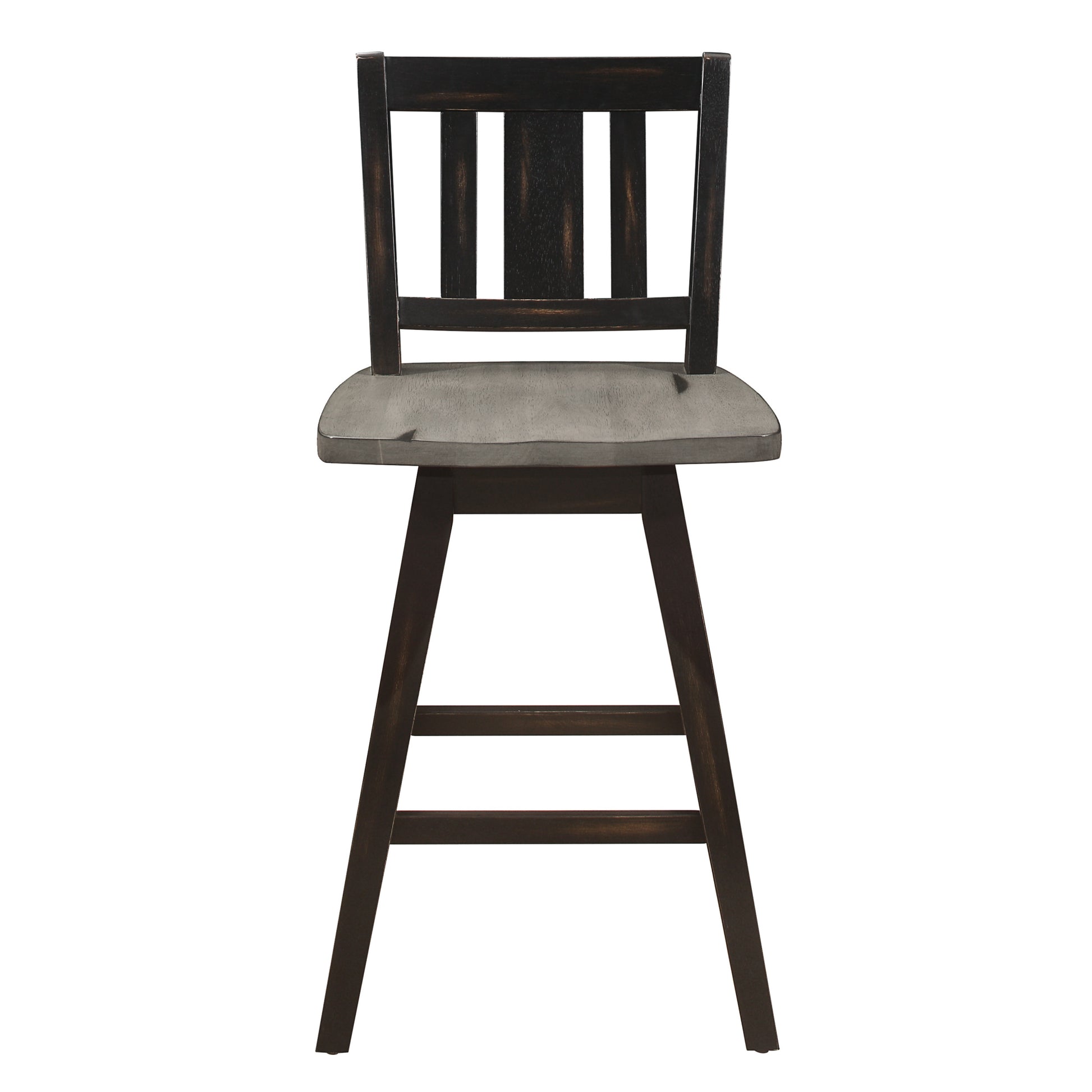 Counter Height Chairs Set Of 2, Black Gray 360