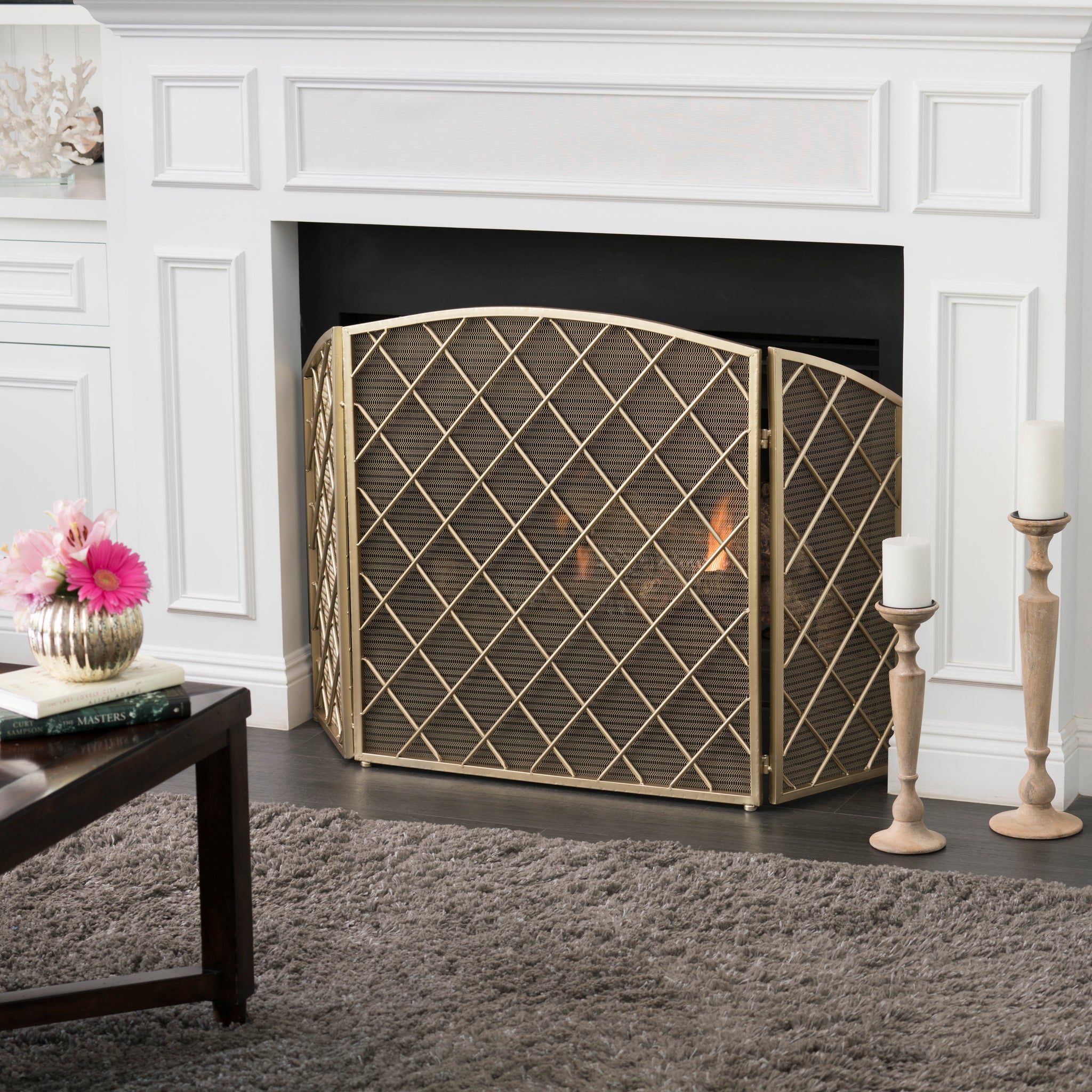 FIRE SCREENS gold-iron