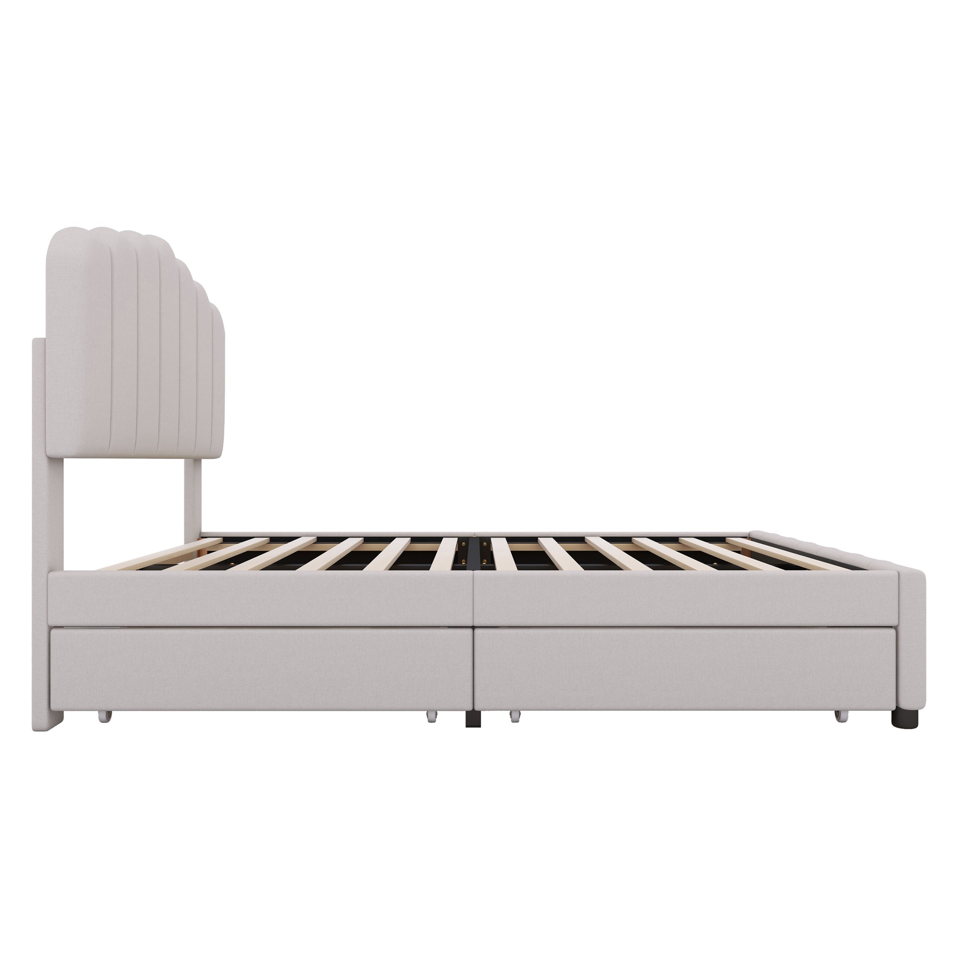 Full Size Upholstered Bed With 4 Storage