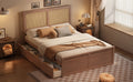 Queen Size Wood Storage Platform Bed With 4