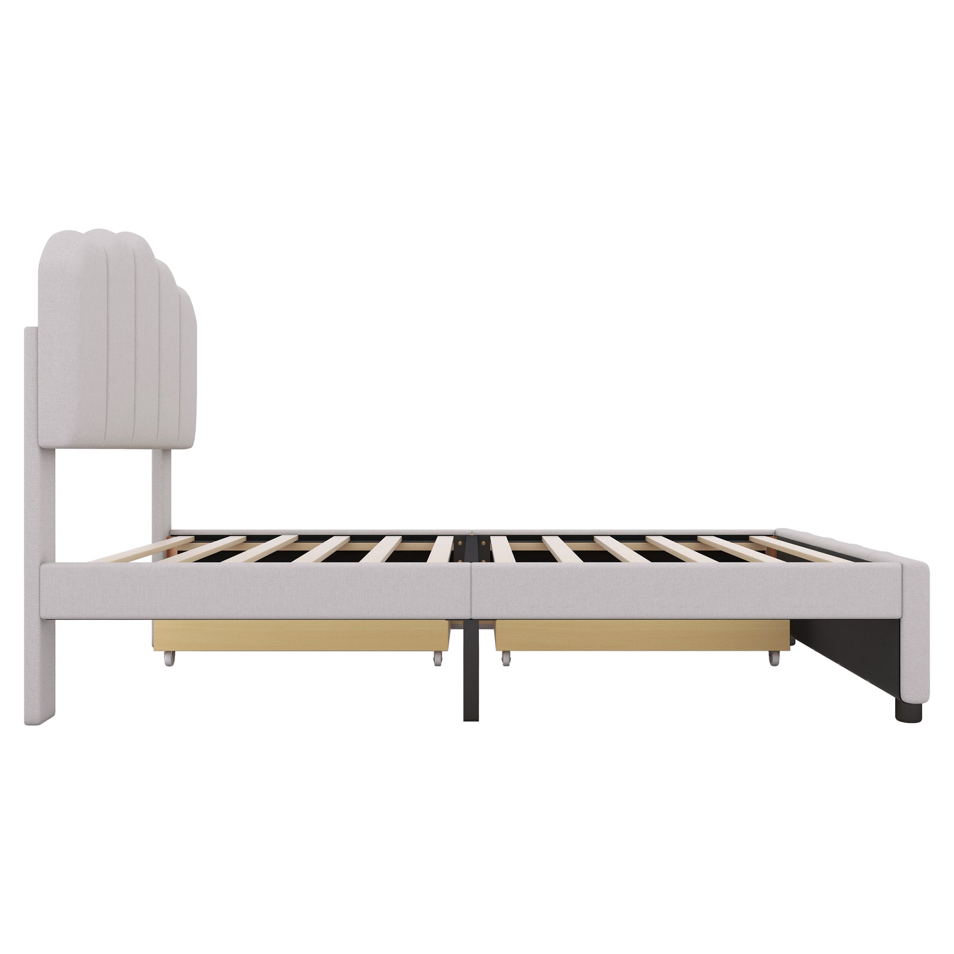 Twin Size Upholstered Bed With 2 Storage
