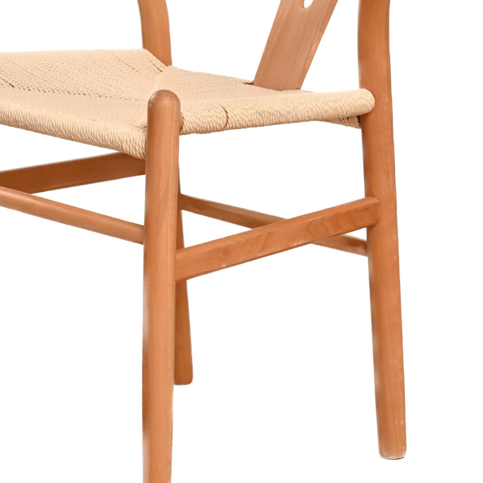 Natural Solid Wood Wishbone Design Backrest Chair