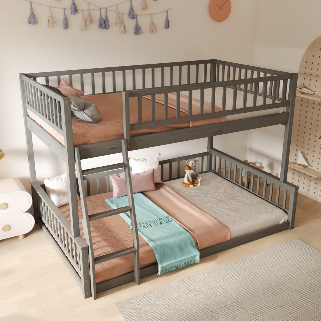 Full Xl Over Queen Bunk Bed With Ladder And - Box