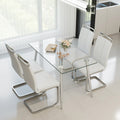 51 Inch Glass Dining Table Set For 4, Dining