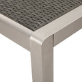 Outdoor Aluminum Dining Table with Wicker Top,