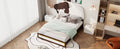 Full Size Upholstered Platform Bed With Bear