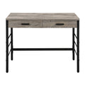 Light Weathered Oak And Black Writing Desk With 2