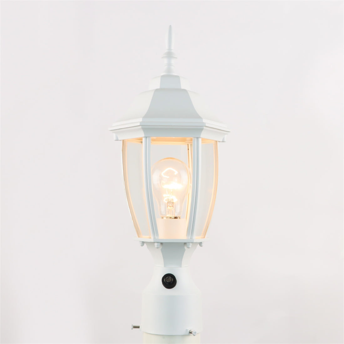 Dusk To Dawn Outdoor 16" White Post Light Fixture