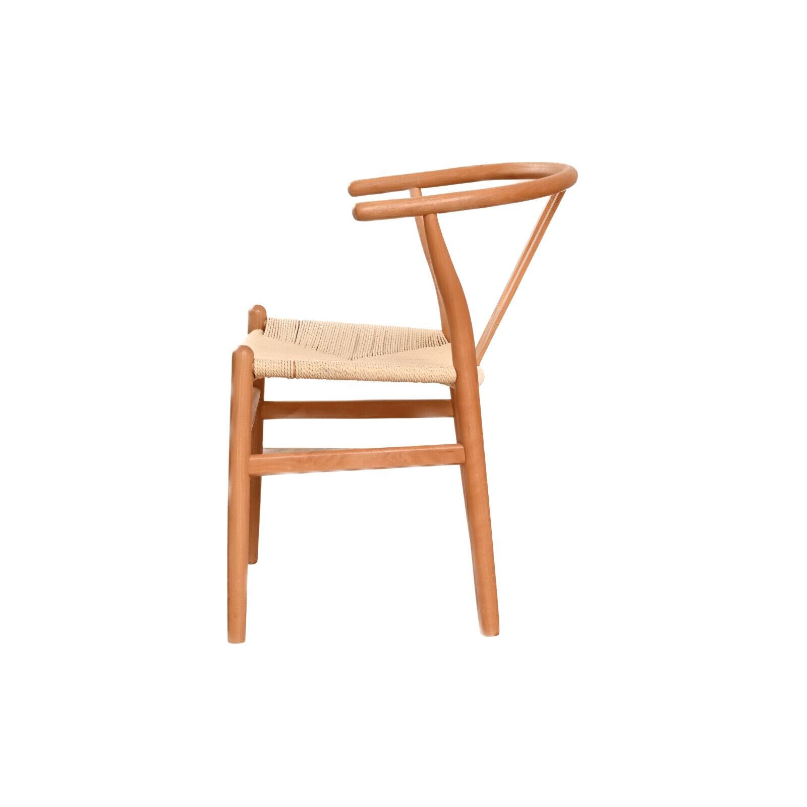 Natural Solid Wood Wishbone Design Backrest Chair