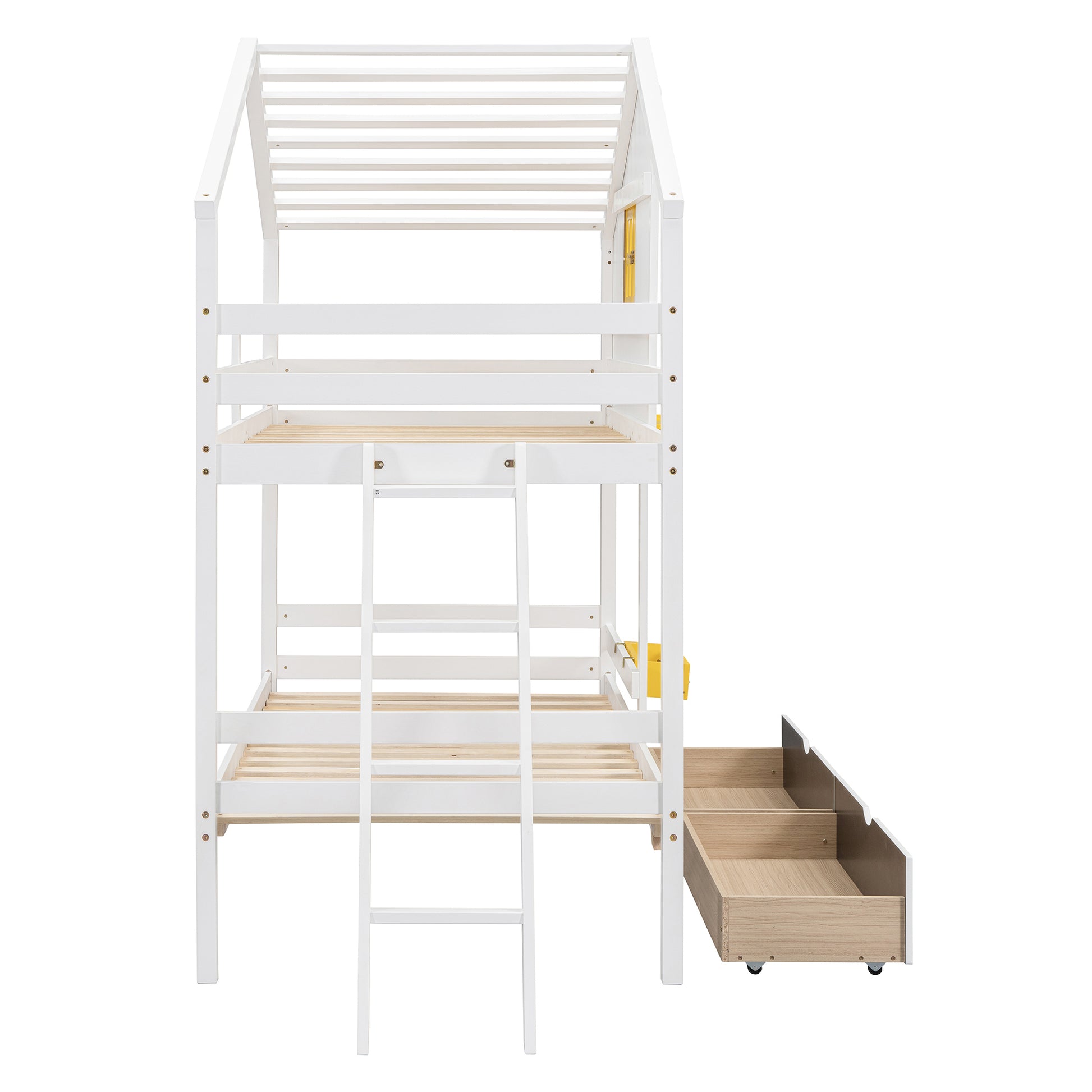 Twin Over Twin Bunk Bed With 2 Drawers, 1 Storage