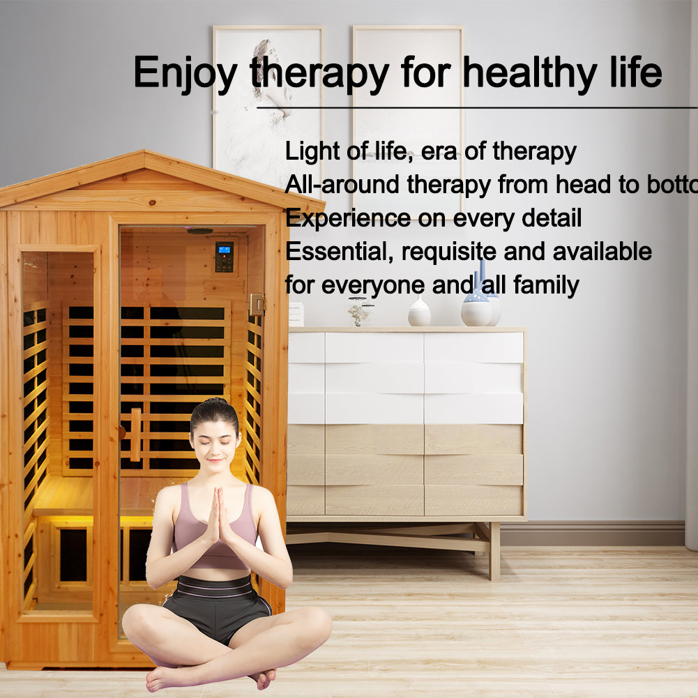 Two Person Far Infrared Old Fir Outdoor Sauna