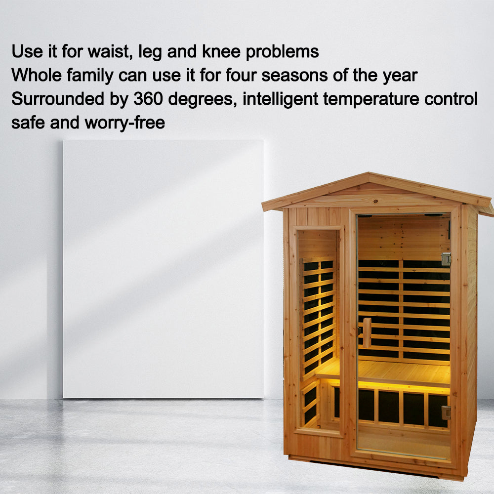 Two Person Far Infrared Old Fir Outdoor Sauna