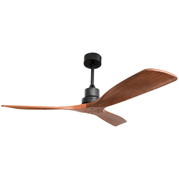 52inch Outdoor Farmhouse Ceiling Fan with Remote black-metal & wood