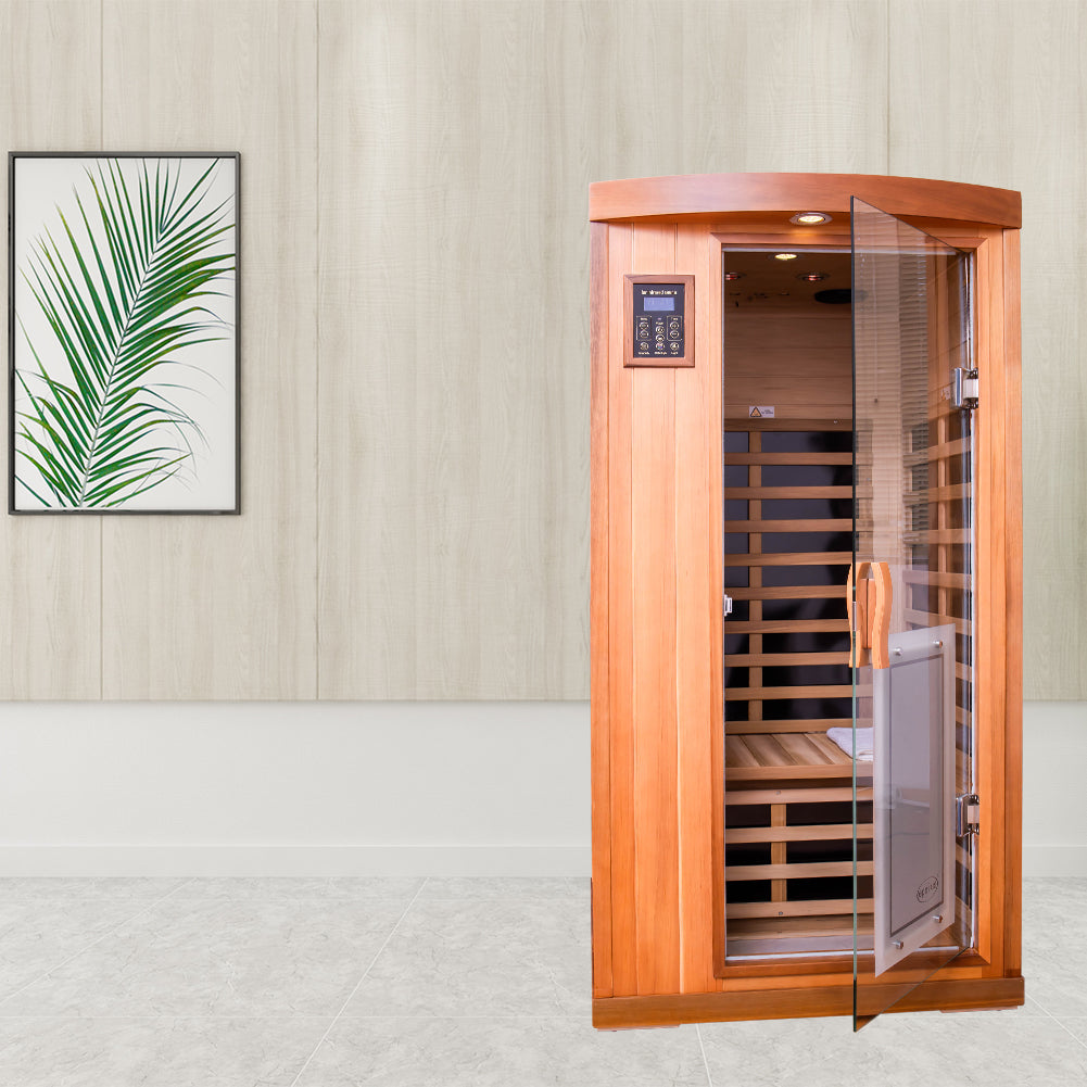 One person Far infrared Red cedar Deluxe indoor sauna red-solid wood