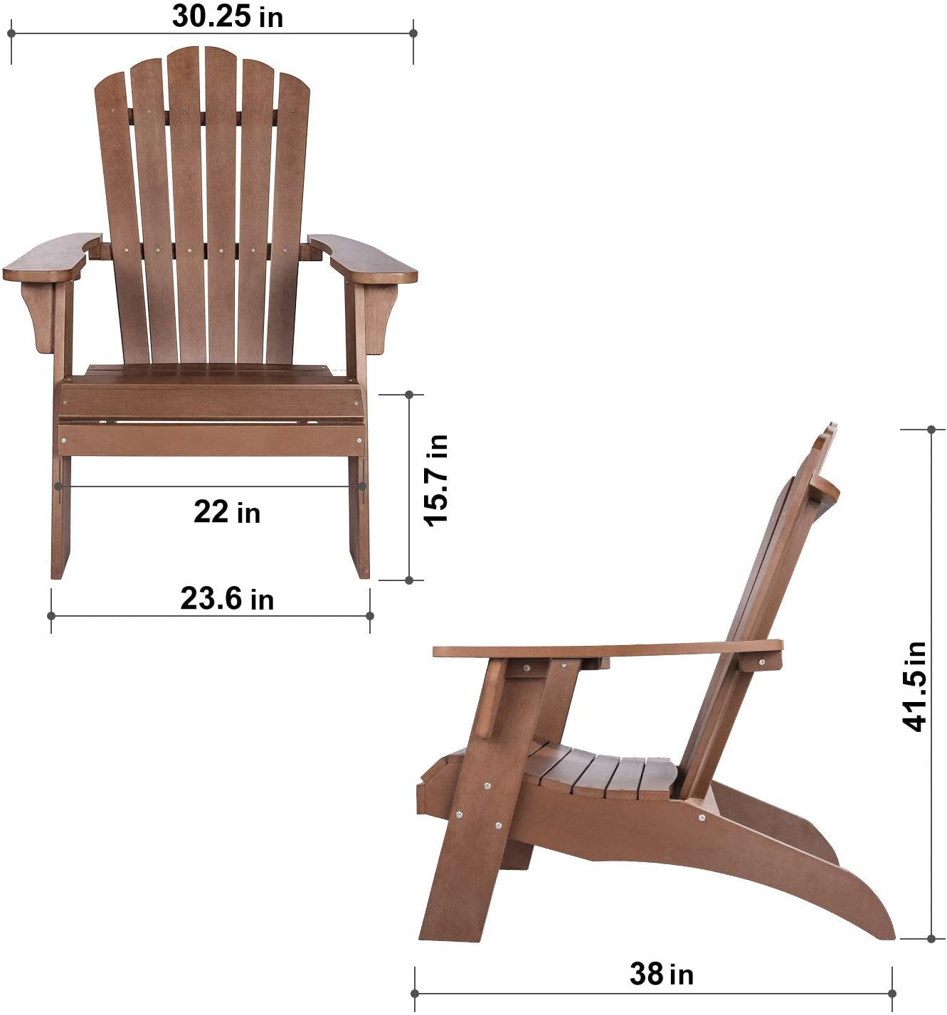 Polystyrene Adirondack Chair Brown brown-plastic