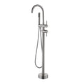 TrustMade Double Handle Freestanding Tub Filler with brushed nickel-brass