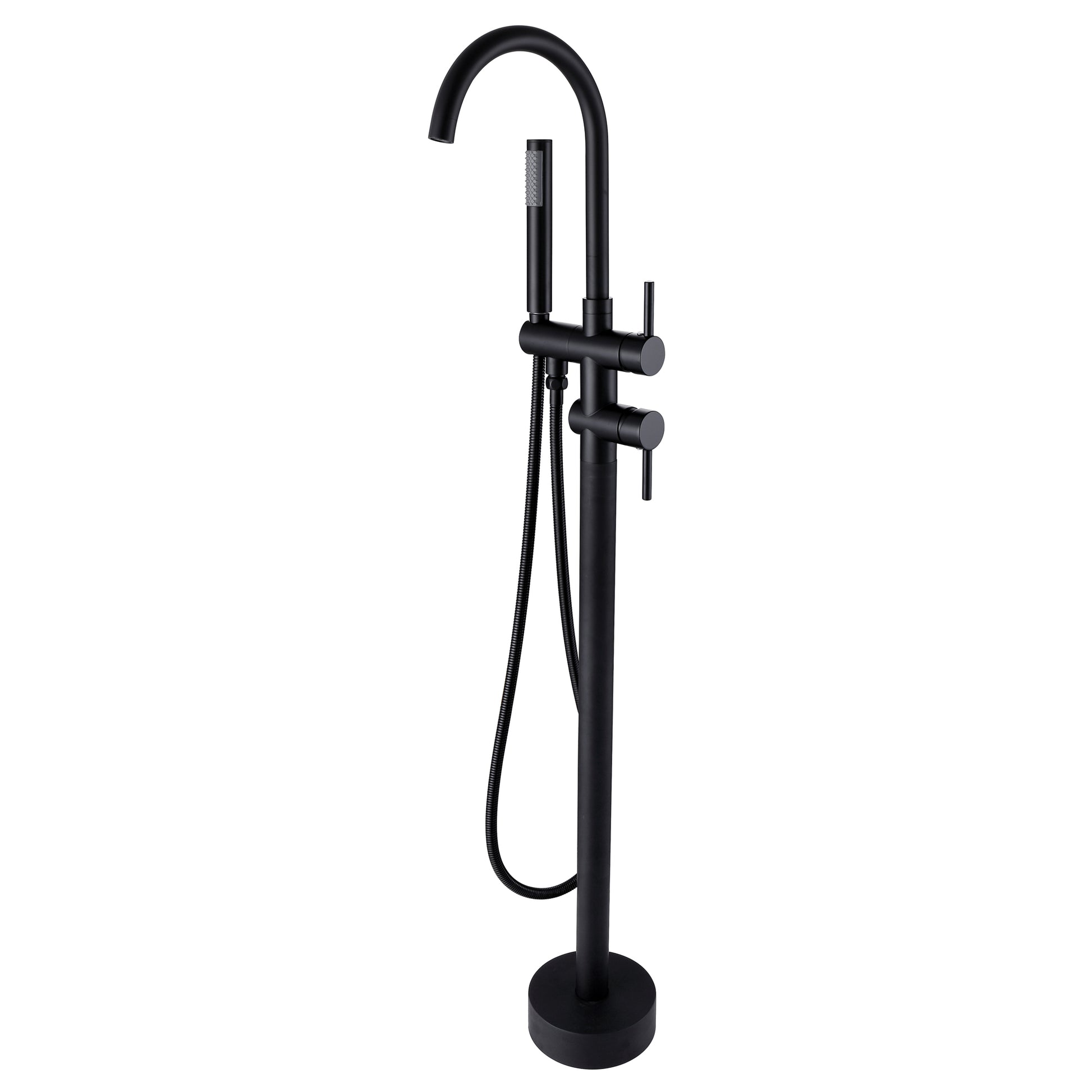 TrustMade Double Handle Freestanding Tub Filler with black-brass