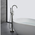 TrustMade Double Handle Freestanding Tub Filler with brushed nickel-brass