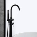 TrustMade Double Handle Freestanding Tub Filler with black-brass