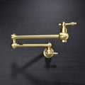 Pot Filler Faucet Wall Mount gold-brass