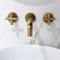 Bathroom Faucet Wall Mounted Bathroom Sink Faucet bronze-brass