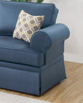 2pc Sofa Set Sofa And Loveseat Living Room Furniture blue-primary living space-cushion