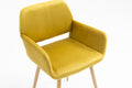 Velet Upholstered Side Dining Chair with Metal Leg yellow-fabric