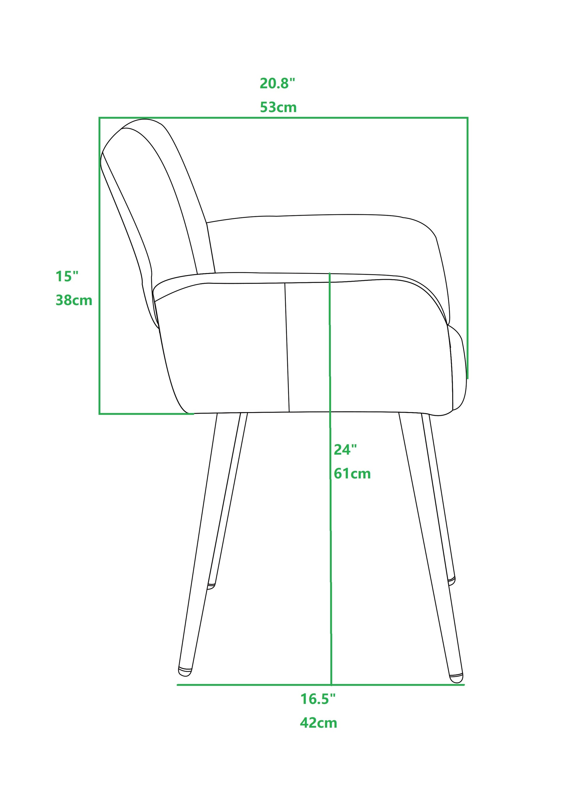 Velet Upholstered Side Dining Chair with Metal Leg yellow-fabric