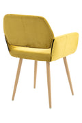 Velet Upholstered Side Dining Chair with Metal Leg yellow-fabric